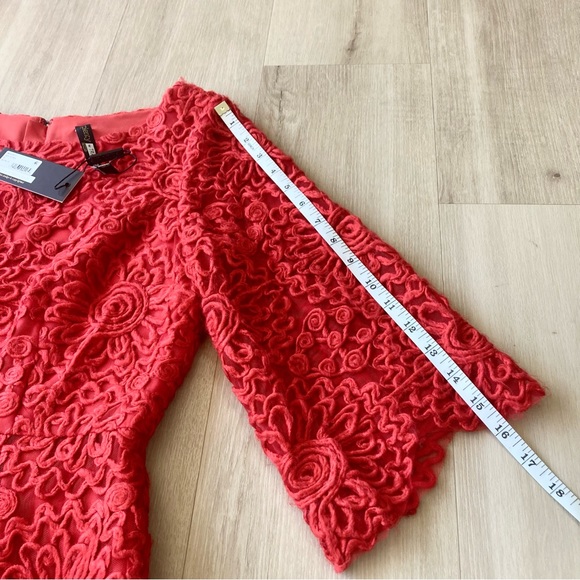 NWT Anthropologie Plenty Tracy Reese Red Scalloped Hem 3/4 Sleeve Dress size 6 - Picture 10 of 14